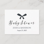 Black Bow Luier Raffle Baby shower Spel Informatiekaartje (Achterkant)