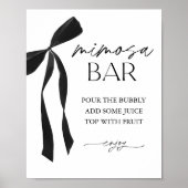 Black Bow Mimosa Bar Vrijgezellenfeest Sign Poster (Voorkant)