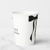 Black Bow Minimalist 1st Birthday Party Papieren Bekers (Rechts)