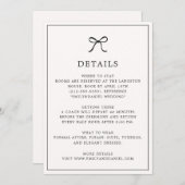 Black Bow Minimalist Elegant Details Kaart (Voorkant / Achterkant)