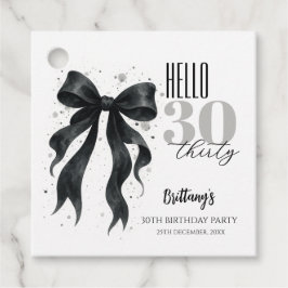 Black Bow Modern 30e verjaardag Bedankjes Labels