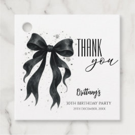 Black Bow Modern 30e verjaardag Bedankjes Labels