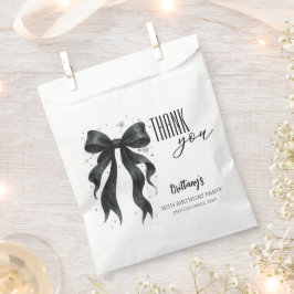 Black Bow Modern 30th Birthday  Bedankzakje