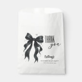 Black Bow Modern 30th Birthday  Bedankzakje (Voorkant)