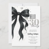 Black Bow Modern 30th Birthday Kaart (Voorkant)