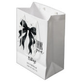 Black Bow Modern 30th Birthday  Medium Cadeauzakje (Voorkant Gekanteld)