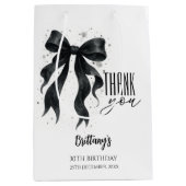 Black Bow Modern 30th Birthday Medium Cadeauzakje (Voorkant)