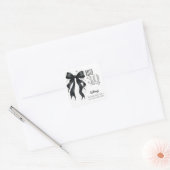 Black Bow Modern 30th Birthday  Vierkante Sticker (Envelop)