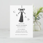 Black Bow Modern Class of 2026 Graduation  Aankondiging (Staand voorkant)