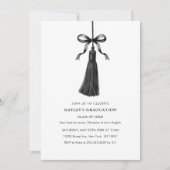 Black Bow Modern College Graduation Party Kaart (Voorkant)