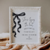 Black Bow Modern Vrijgezellenfeest Welkom Poster