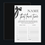 Black Bow Naam Die Liefde Tune Vrijgezellenfeest G Kaart<br><div class="desc">Test de muzikale kennis van je gasten met dit leuke en elegante "Name That Love Tune" vrijgezellenfeest spel 🖤🎀! Met een chique minimalistisch ontwerp van de zwarte boog, daagt dit spel gasten uit om de naam van populaire liefdesliedjes te raden op basis van korte teksten of melodieën 🎶💕. Een perfecte...</div>