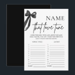 Black Bow Naam Die Liefde Tune Vrijgezellenfeest G Kaart<br><div class="desc">Test de muzikale kennis van je gasten met dit leuke en elegante "Name That Love Tune" vrijgezellenfeest spel 🖤🎀! Met een chique minimalistisch ontwerp van de zwarte boog, daagt dit spel gasten uit om de naam van populaire liefdesliedjes te raden op basis van korte teksten of melodieën 🎶💕. Een perfecte...</div>