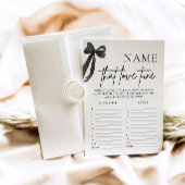 Black Bow Name That Love Tune Bruidsfeest Spel Kaart