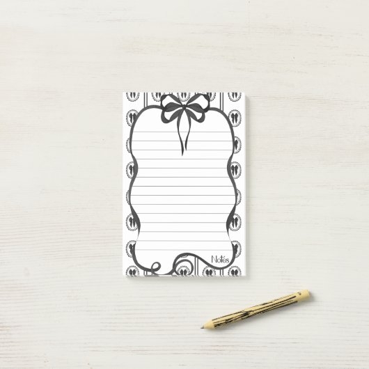 Black Bow Notes 4x6 Sticky Notepad (Op bureau)