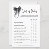 Black Bow Over Or Under Bridal Shower Game (Voorkant)