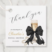 Black Bow & Pearls Bridal Shower Thank you  Bedankjes Labels (Voorkant)