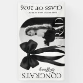 Black Bow Photo Graduation Banner (Verticaal)