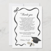 Black Bow Photo Graduation Bedankkaart (Voorkant)