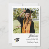 Black Bow Photo Graduation Bedankkaart (Achterkant)