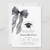 Black Bow Photo Graduation Kaart (Achterkant)