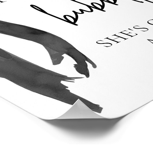 Black Bow Pop De Bubble Ze krijgt Hubby-teken Poster (Hoek)