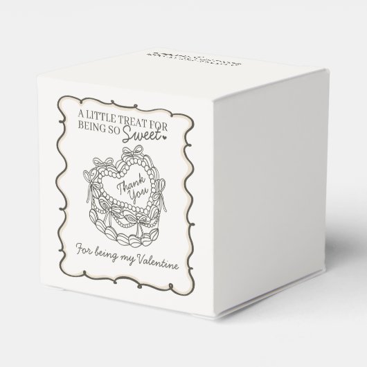 Black Bow Retro Heart Coquette Cake Valentijnse  Bedankdoosjes (Achterkant)