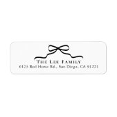 Black Bow Return Address Etiket (Voorkant)