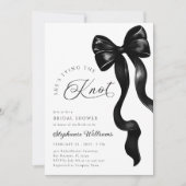 Black Bow Ribbon Bruids Douche Uitnodiging (Voorkant)