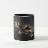 Black Bow & Ribbon Ceramic Mug Mok (Midden)