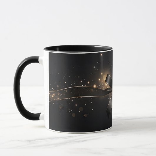 Black Bow & Ribbon Ceramic Mug Mok (Links)
