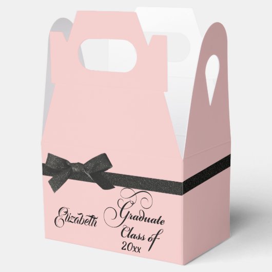 Black Bow Ribbon Roos Graduation Party Class Bedankdoosjes (Geopend)