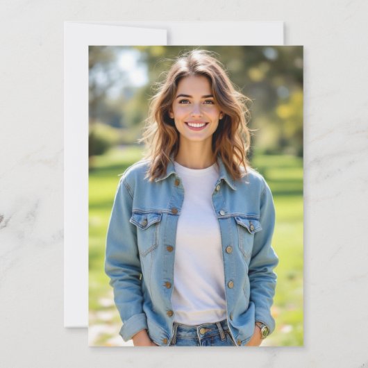 Black Bow Ribbon Verjaardag Fotofeest Kaart (Achterkant)