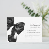 Black Bow RSVP Response Card (Staand voorkant)