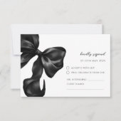 Black Bow RSVP Response Card Kaartje (Voorkant)