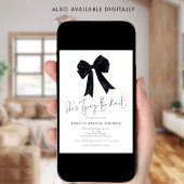 Black Bow She is Tying The Knot Bridal Shower Kaart