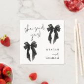 Black Bow She Said Yes Napkin Servet (Insitu)