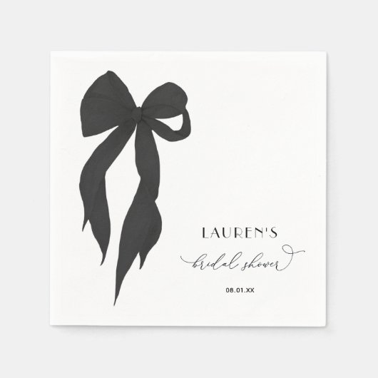 Black Bow Shes binden van de knoop Vrijgezellenfee Servet (Voorkant)
