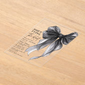 Black Bow She's Tying The Knot Bridal Shower Acryl Uitnodigingen (Laagn)