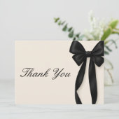 Black Bow She's Tying the Knot Bridal Shower Bedankkaart (Staand voorkant)