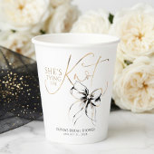Black Bow She's Tying the Knot Bridal Shower Papieren Bekers
