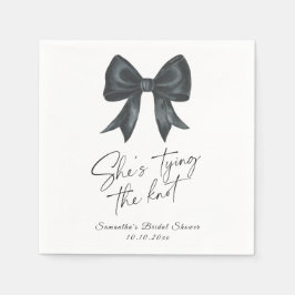 Black Bow She's tying the knot Bridal Shower Servet