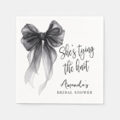 Black Bow Shes Tying The Knot Bridal Shower Servet (Voorkant)
