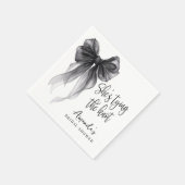 Black Bow Shes Tying The Knot Bridal Shower Servet (Hoek)
