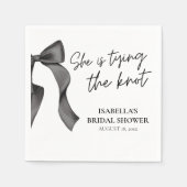 Black Bow She's Tying the Knot Bridal shower Servet (Voorkant)