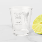 Black Bow She's tying the knot Bridal Shower Shot Glas (Achterkant)