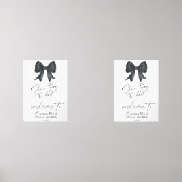 Black Bow She's tying the knot Bridal Welcome Muurkunst Sets