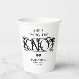 Black Bow She's Tying the Knot Chic Bridal Shower Papieren Bekers