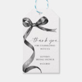 Black Bow Shower Favoriet Gift Label Cadeaulabel (Voorkant)