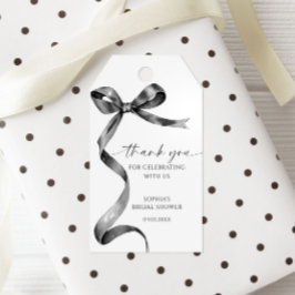 Black Bow Shower Favoriet Gift Label Cadeaulabel